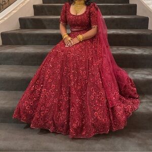 Indian bridal Elegant Red Sequin Lehenga